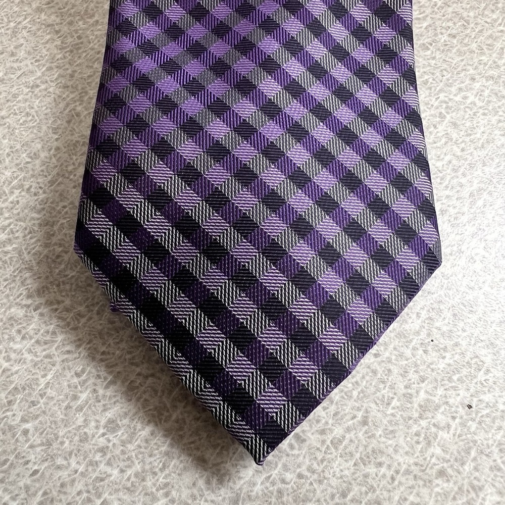 BERGAMO NEW YORK Necktie Purple/Lilac/ Black Tie
